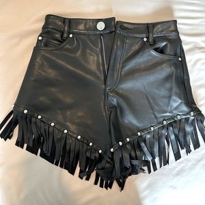 NBD Leather Fringe shorts size XXS NWT